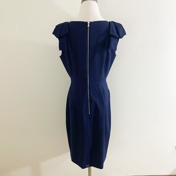 NWT J. Crew Navy Blue Sleeveless Pencil Dress Women's Size 6 Crew Neck Pockets - Picture 5 of 9